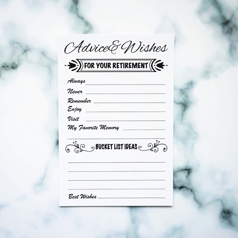 RXBC2011 Advice and wishes Card for retirement party Happy Retiree Celebration Gift Sharing Well Wishes And Memories happy retirement wishes Card Pack of 50 (white) - Image 3